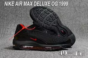 nike air max deluxe hommes sneakers black logo red